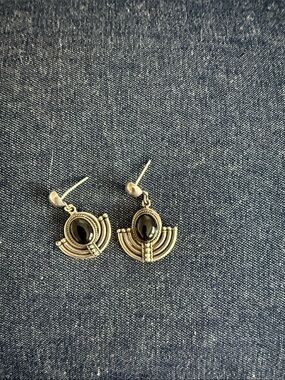 Sterling Silver Black Onyx Drop Earrings